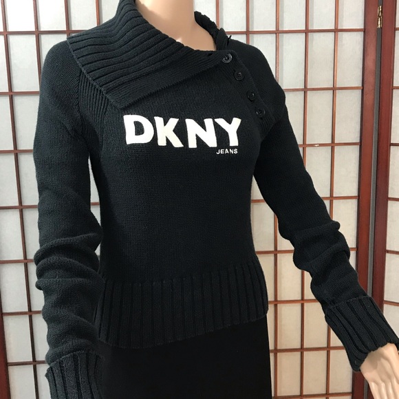 Vintage DKNY Button Collar Logo Sweater - Picture 3 of 7